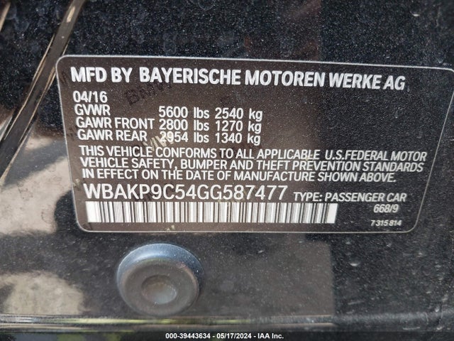 WBAKP9C54GG587477 BMW 550i Xdrive