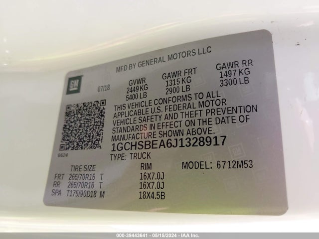 Chevrolet Colorado Wt 2018 1GCHSBEA6J1328917 Image 9