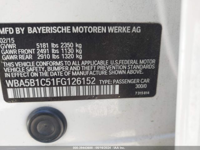 WBA5B1C51FG126152 BMW 535i