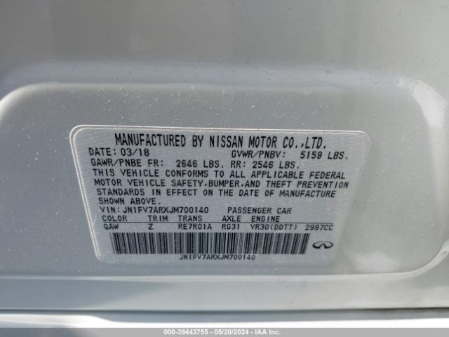 JN1FV7ARXJM700140 Infiniti Q50 3.0t Red Sport 400