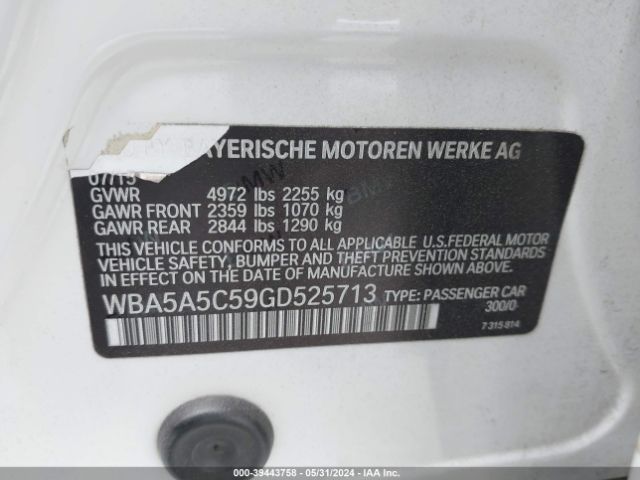 WBA5A5C59GD525713 BMW 528I