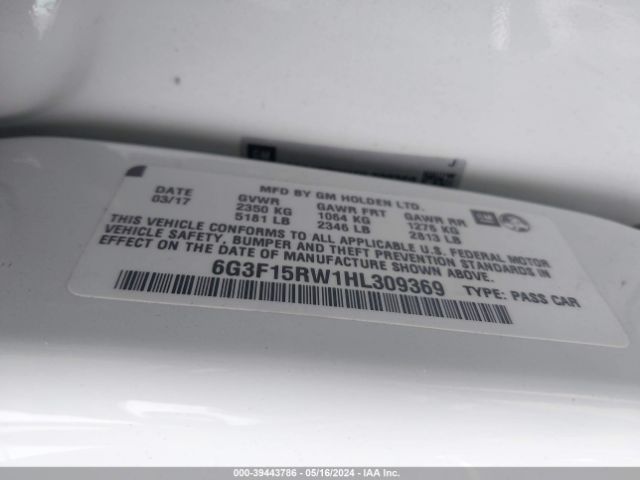 6G3F15RW1HL309369 Chevrolet SS