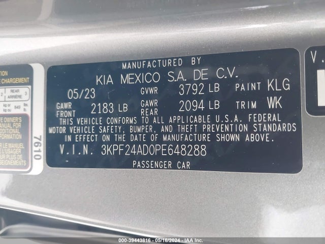 KIA Forte Lxs 2023 3KPF24AD0PE648288 Image 9