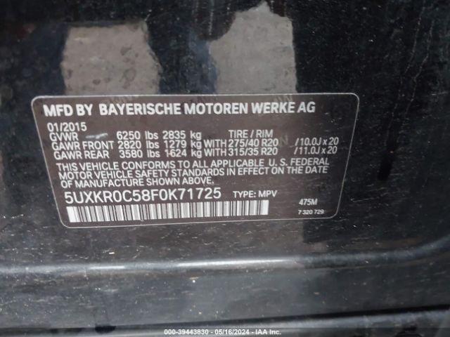 5UXKR0C58F0K71725 BMW X5 Xdrive35i