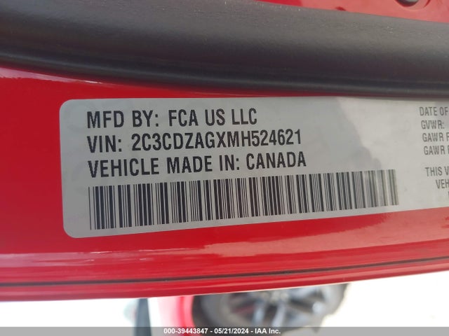 Dodge Challenger Sxt 2021 2C3CDZAGXMH524621 Image 9