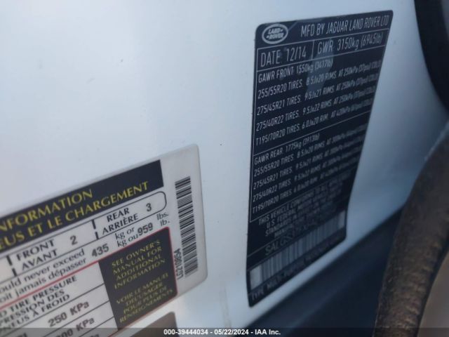 SALGS3TFXFA210854 Land Rover Range Rover 5.0l V8 Supercharged