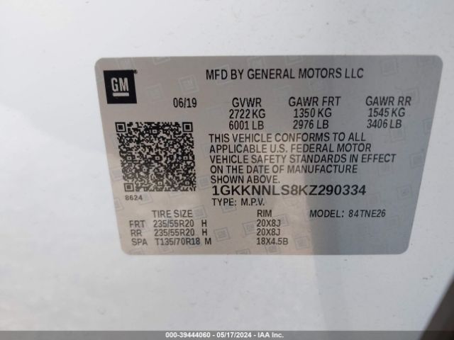 1GKKNNLS8KZ290334 GMC Acadia Slt-2