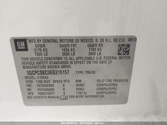 Chevrolet Silverado 1500 1lz 2014 3GCPCSEC0EG215157 Image 9