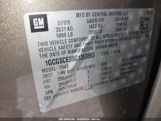 1GCGSCE38G1353863 Chevrolet Colorado Lt