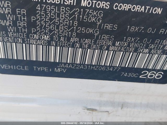 JA4AZ2A31HZ063477 Mitsubishi Outlander Es