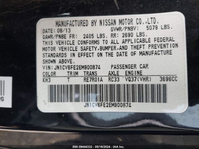 JN1CV6FE2EM900874 Infiniti Q60