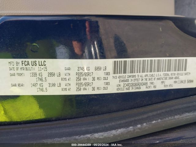 2C4RDGBG8GR203409 Dodge Grand Caravan American Value Pkg