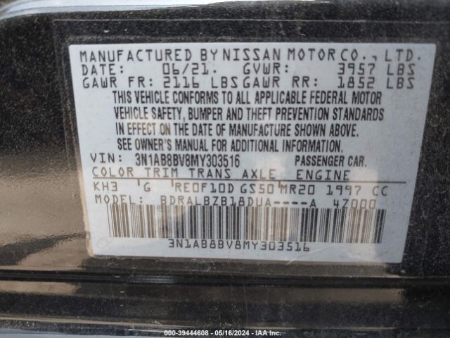 3N1AB8BV8MY303516 Nissan Sentra S Xtronic Cvt