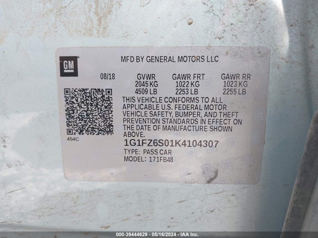 Chevrolet Bolt Ev Premier 2019 1G1FZ6S01K4104307 Image 9
