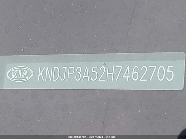 KIA SOUL + 2017 KNDJP3A52H7462705 Image 9