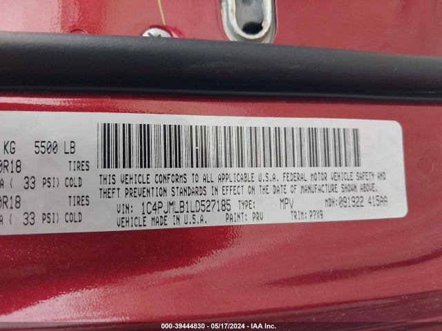 1C4PJMLB1LD527185 Jeep Cherokee Altitude 4x4