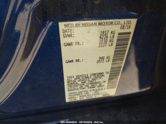 Nissan Altima 2.5 Sr 2016 1N4AL3AP7GC291023 Image 9