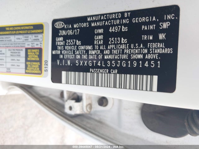KIA Optima Lx 2018 5XXGT4L35JG191451 Image 9
