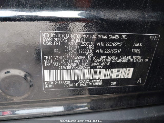 Toyota Rav4 Xle 2021 2T3W1RFV4MC093784 Image 9