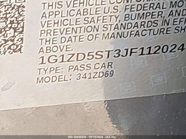 Chevrolet MALIBU LT 2018 1G1ZD5ST3JF112024 Image 9