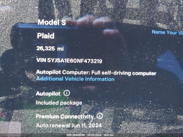 5YJSA1E60NF473219 Tesla Model S Plaid