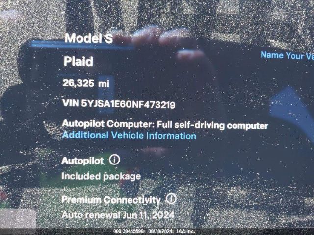 5YJSA1E60NF473219 Tesla Model S Plaid