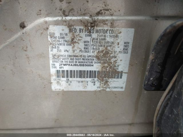 2FMPK4J80JBB56894 Ford EDGE SEL