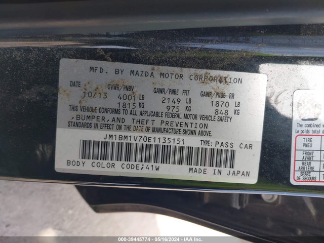 Mazda Mazda3 I Touring 2014 JM1BM1V70E1135151 Image 9