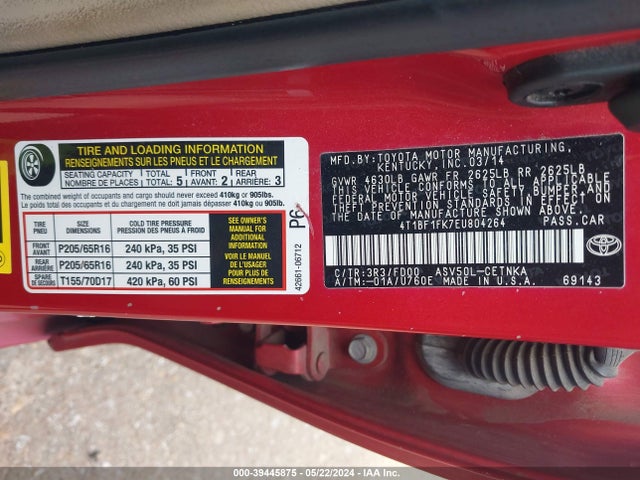 Toyota CAMRY LE 2014 4T1BF1FK7EU804264 Image 9