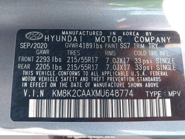 Hyundai Kona Sel 2021 KM8K2CAAXMU648774 Image 9