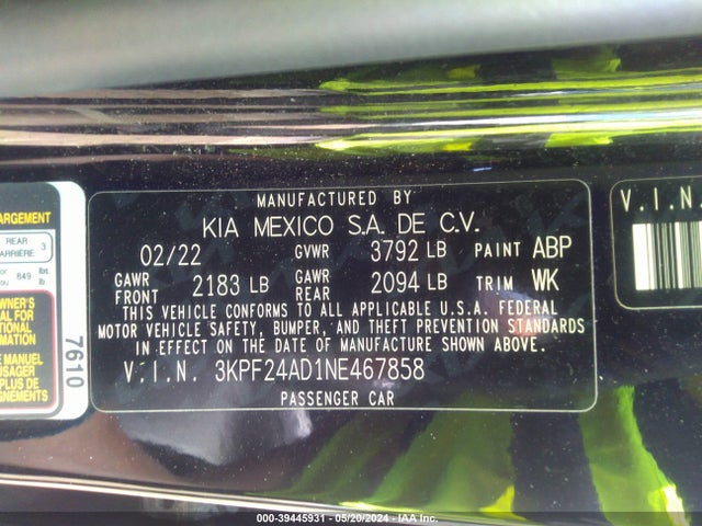 KIA Forte Lxs 2022 3KPF24AD1NE467858 Image 9