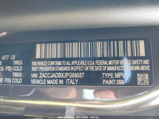 ZACCJADBXJPG68587 Jeep Renegade Limited Fwd
