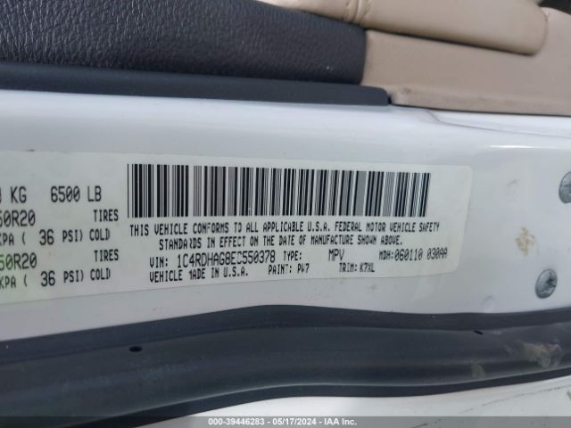 1C4RDHAG8EC550378 Dodge Durango Sxt