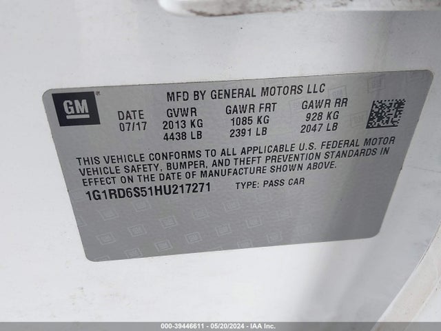 Chevrolet Volt Premier 2017 1G1RD6S51HU217271 Image 9