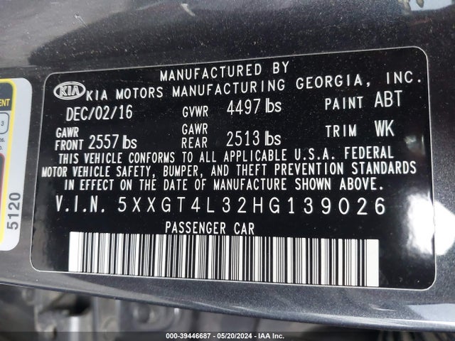 KIA Optima Lx 2017 5XXGT4L32HG139026 Image 9