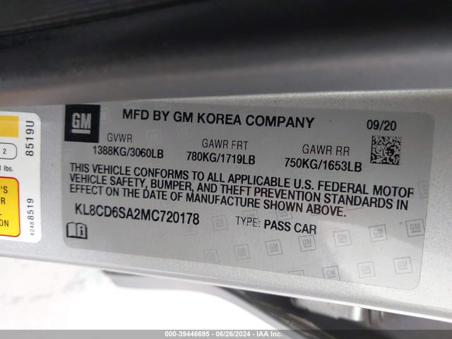 Chevrolet Spark Fwd 1lt Automatic 2021 KL8CD6SA2MC720178 Image 9