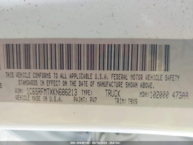 1C6SRFMTXKN686213 RAM 1500