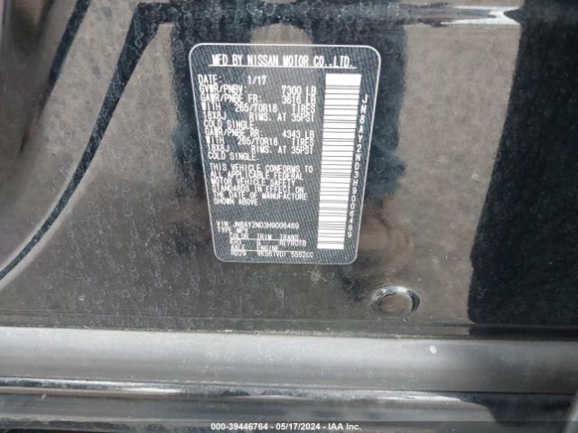 JN8AY2ND3H9006469 Nissan ARMADA SV