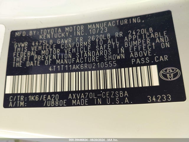 Toyota CAMRY SE 2024 4T1T11AK6RU210555 Image 9