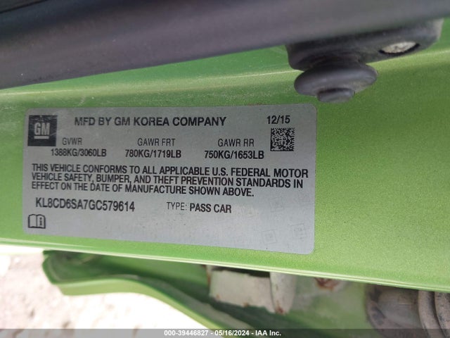 Chevrolet Spark 1lt Cvt 2016 KL8CD6SA7GC579614 Image 9