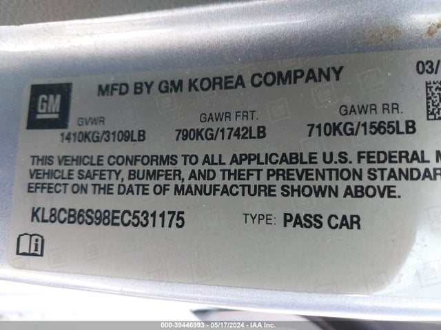 Chevrolet Spark Ls Auto 2014 KL8CB6S98EC531175 Image 9