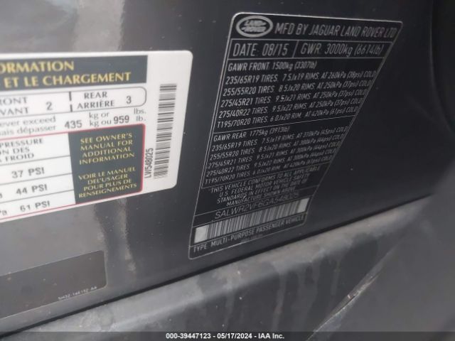 SALWR2VF6GA548025 Land Rover Range Rover Sport 3.0l V6 Supercharged Hse