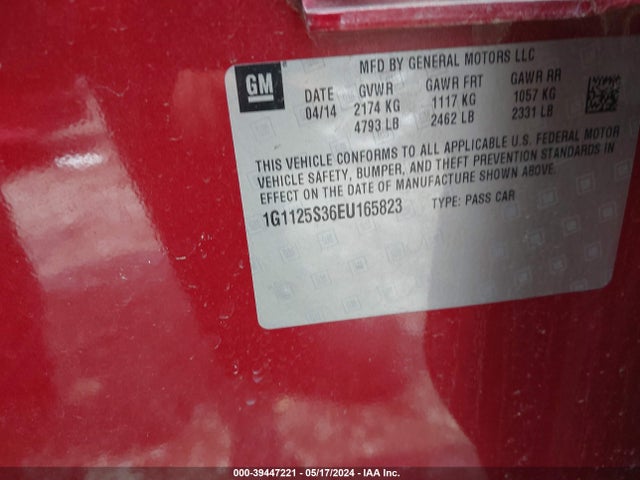 Chevrolet Impala 2lt 2014 1G1125S36EU165823 Image 9