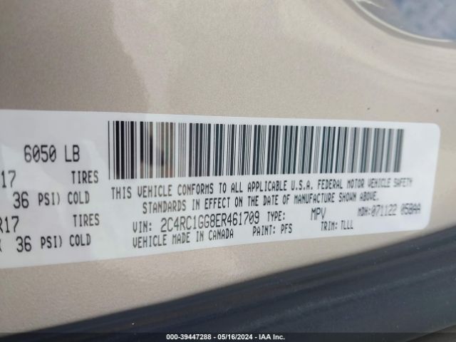2C4RC1GG8ER461709 Chrysler Town & Country Limited
