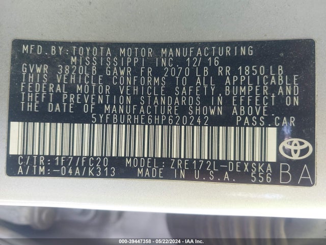 Toyota Corolla Se Special Edition 2017 5YFBURHE6HP620242 Image 9