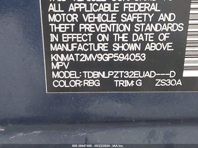 Nissan ROGUE S 2016 KNMAT2MV9GP594053 Image 9