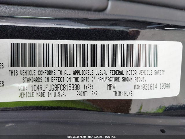 1C4RJFJG9FC815338 Jeep Grand Cherokee Summit