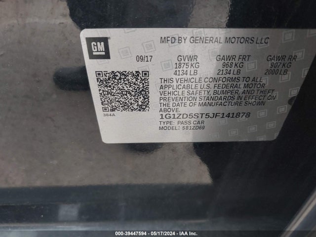 Chevrolet MALIBU LT 2018 1G1ZD5ST5JF141878 Image 9