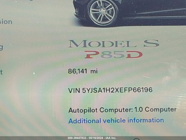 5YJSA1H2XEFP66196 Tesla Model S P85d