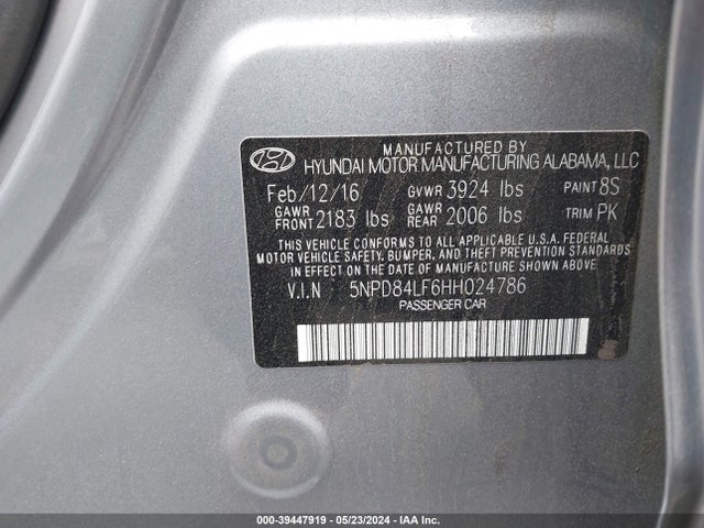 Hyundai ELANTRA SE 2017 5NPD84LF6HH024786 Image 9